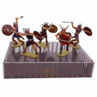 Rare Vintage 1960’s Elastolin #8500/8508 40mm Set of 5 Viking Plastic Toy w/Case