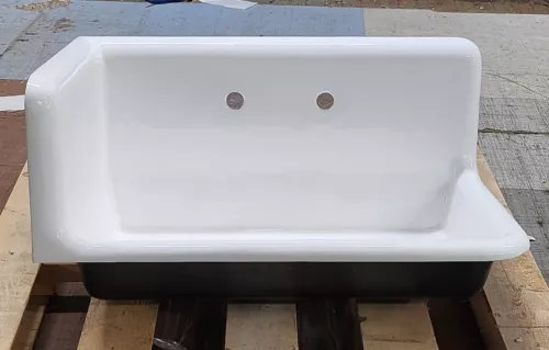 Kitchen Sink vintage cast iron corner style refinished farmhouse victorian