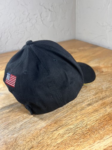 NRA Logo Hat Baseball Ball Cap US Flag USA Black Yellow Gold Adjustable Shooting - Picture 5 of 7