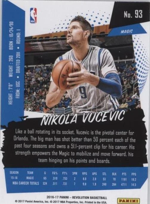 2016-17 Panini Revolution - Nikola Vucevic #93