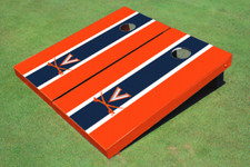 University of Virginia Navy And Orange Matching Long Stripe Cornhole Boards