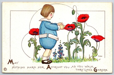 MEP~Life's Garden~Boy Prays For Red Poppies~May Nothing Harm You~Emb~Stecher 98B