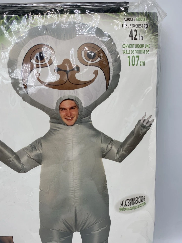 Forum Inflatable Conflable Sloth Costume Adult Wear Up To 42 Inch Chest - Image 3 of 4