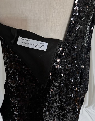 IEENA For Mac DUGGAL Black Sequined One Shoulder Trumpet Gown Dress Sz 8 #26717 - Picture 5 of 6