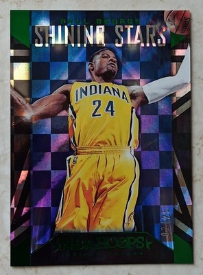PANINI NBA HOOPS 2014-15 SHINING STARS PAUL GEORGE HOLO GREEN 2/25