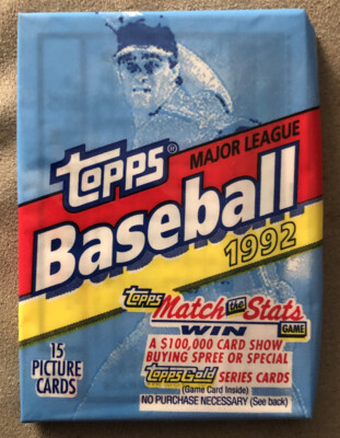 1992 Topps Wax Pack Wes Chamberlain Phillies (Top) Walt Terrell Tigers (Back)