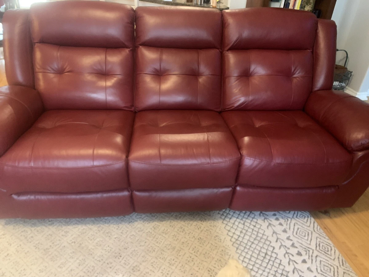 Red leather electric recliner sofa hot sale