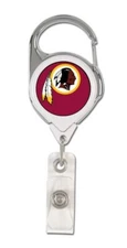 Washington Redskins Retractable Metal Badge Holder [NEW] NFL Key Chain ID Ring