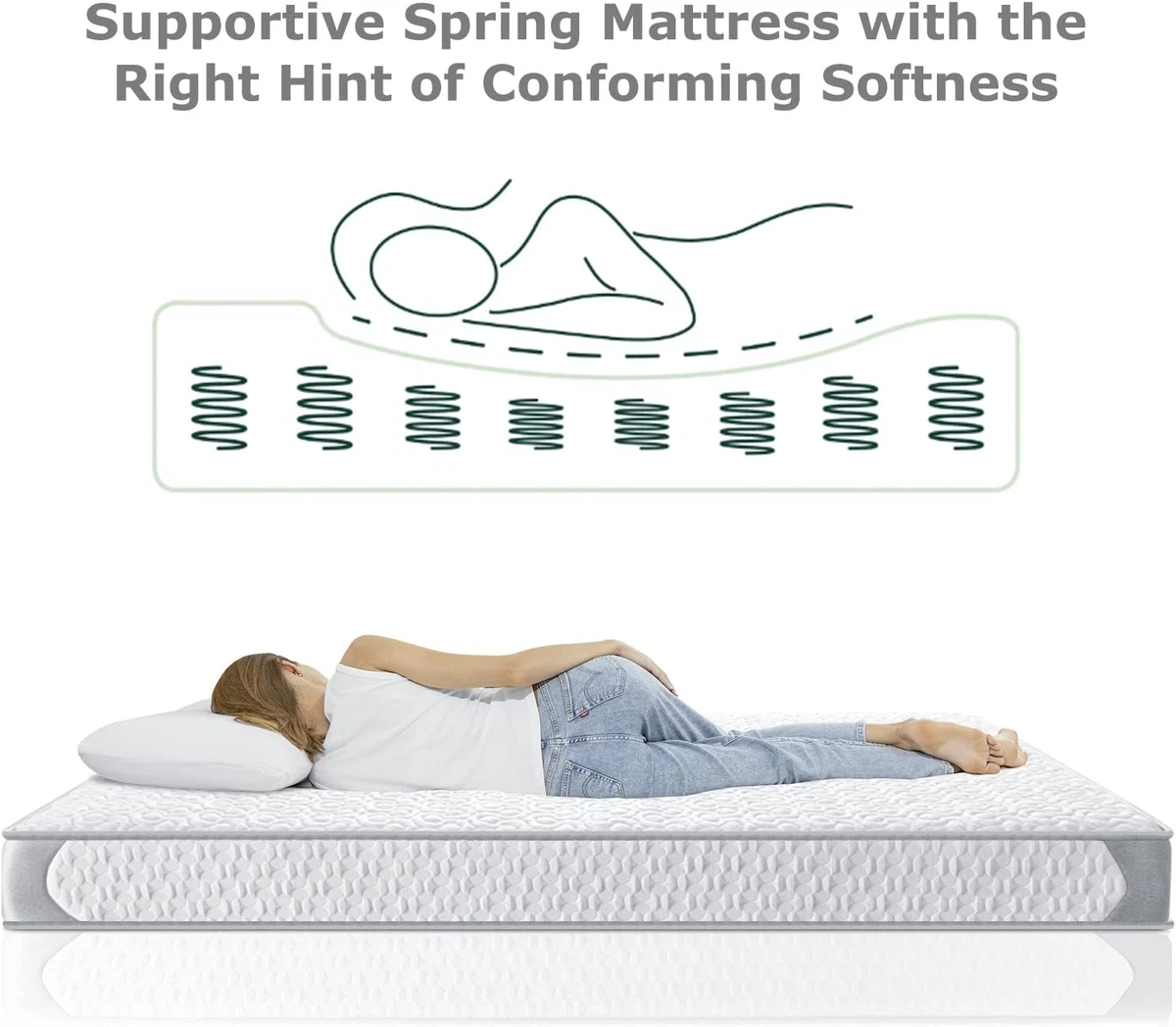 BedStory Single Mattress 3FT Spring Mattress with Breathable Foam