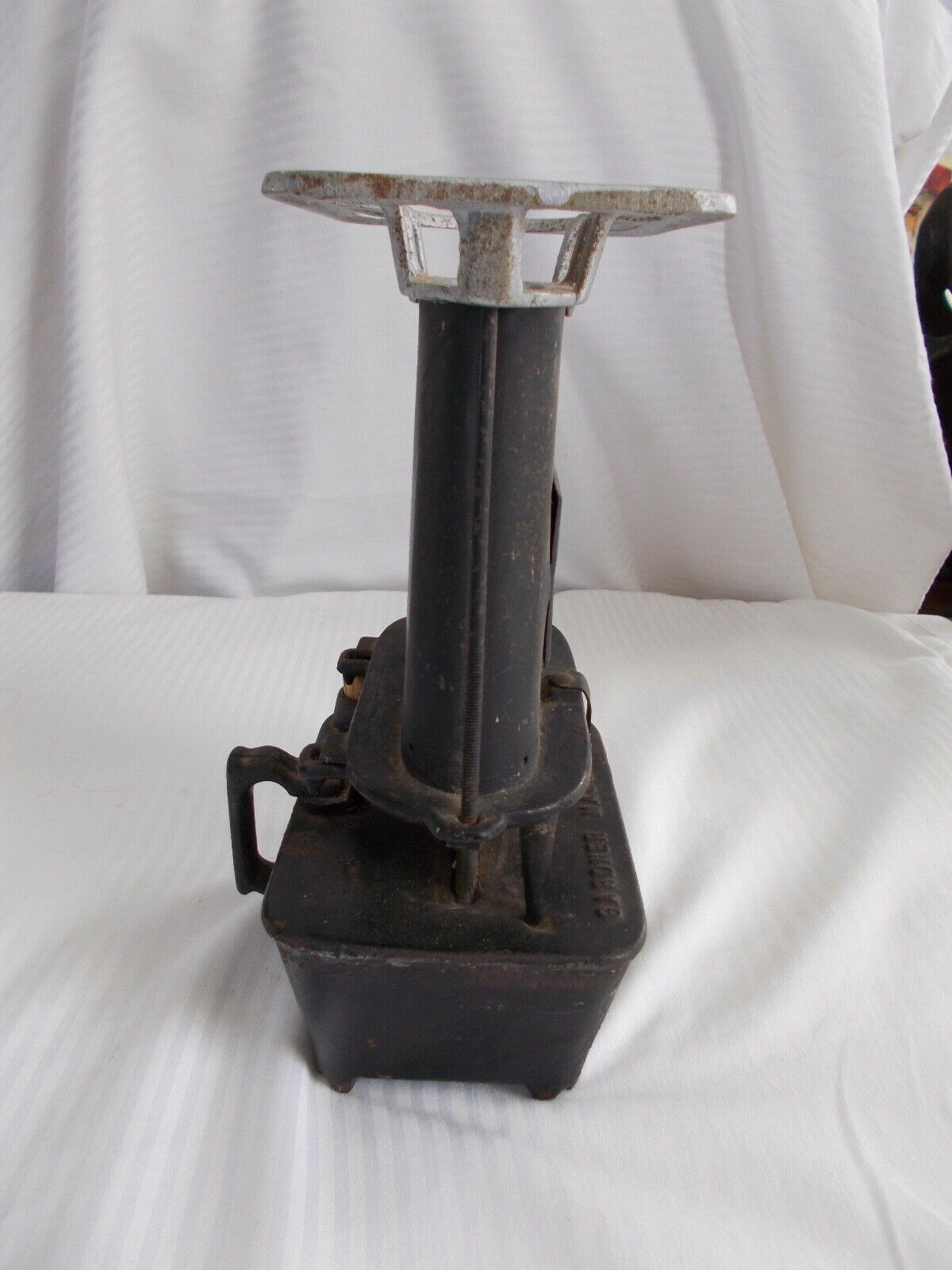 Vintage GAME JR Sad Iron Heater nickel trim Kerosene