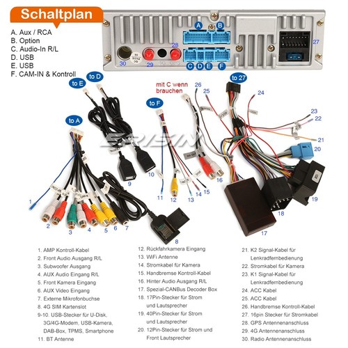 4+64GB Android 14 DAB+ Autoradio CarPlay 8-Kern DSP BMW 3er E46 M3 Rover MG Navi - Bild 22 von 24