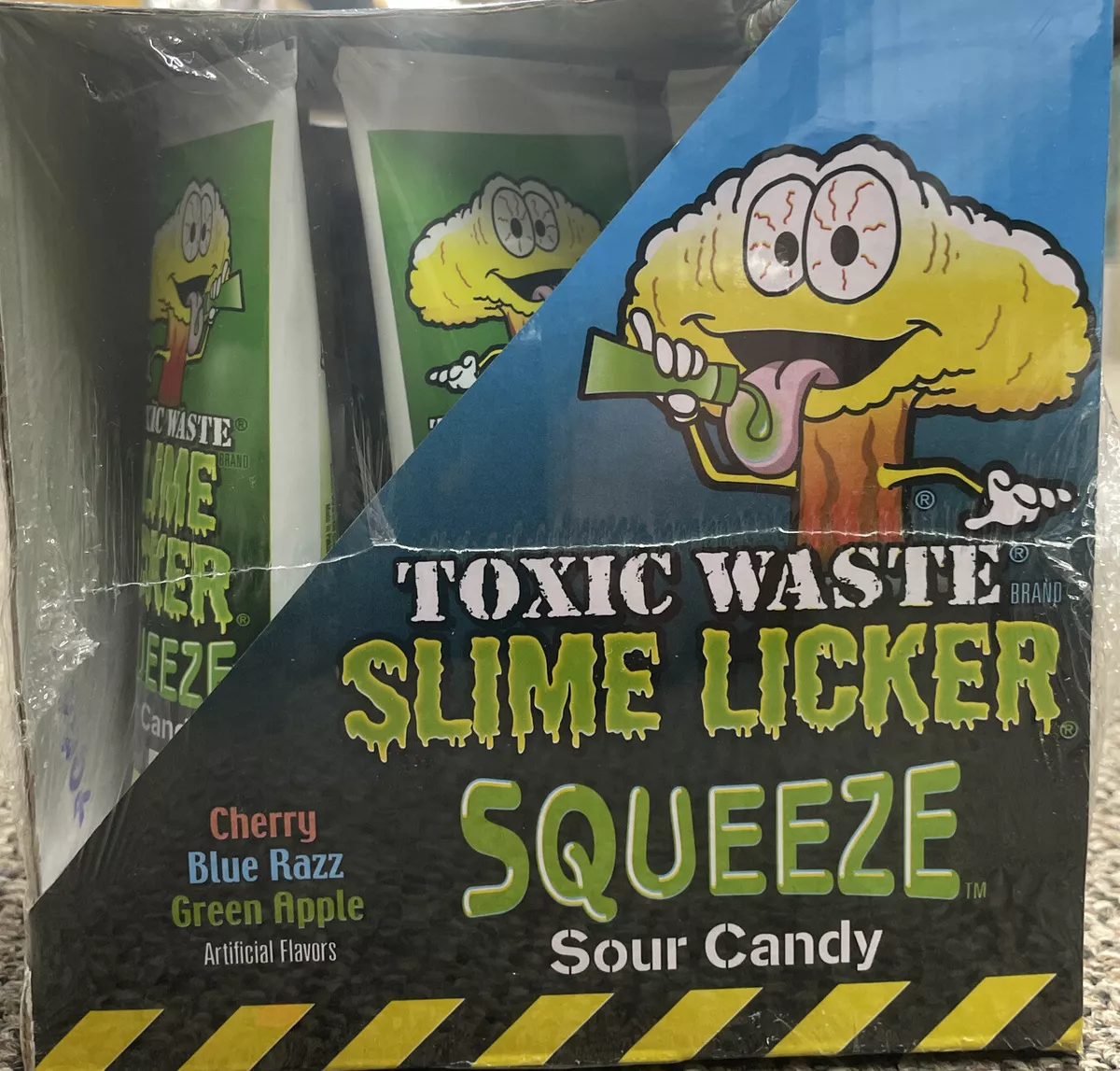  Slime Licker Squeeze Sour Candy - Cherry, Blue Razz