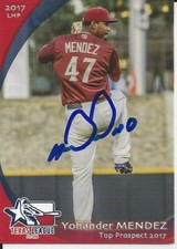 Texas Rangers YOHANDER MENDEZ Signed Card