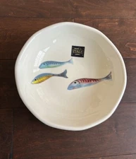 Effetti Set Of 6 Salad Bowls New Made In Italy Ceramic Fishes New
