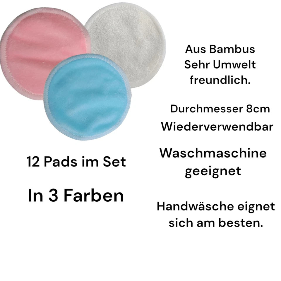 Waschbare Abschminkpads - Abschminktücher aus Bambus (12 Stück) + 2 Waschbeutel - Bild 3 von 3