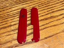 New Victorinox Swiss Army 91mm HANDLE / SCALE 2 Piece KIT in RED  