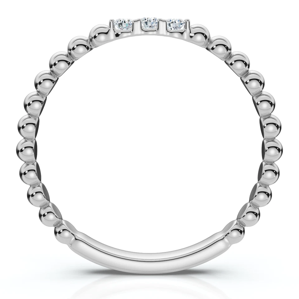 Anillo de aniversario con cuentas de diamantes apilables cultivado en laboratorio Foto 2 de 4