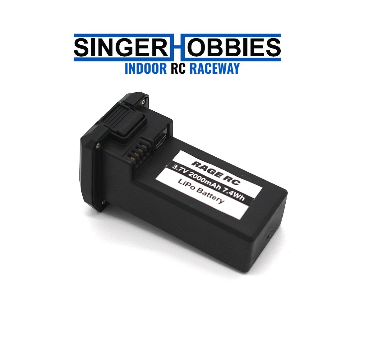 RAGE RC RGR4557 3.7V 1S 2000mAh Lipo Battery w/Case; Stinger