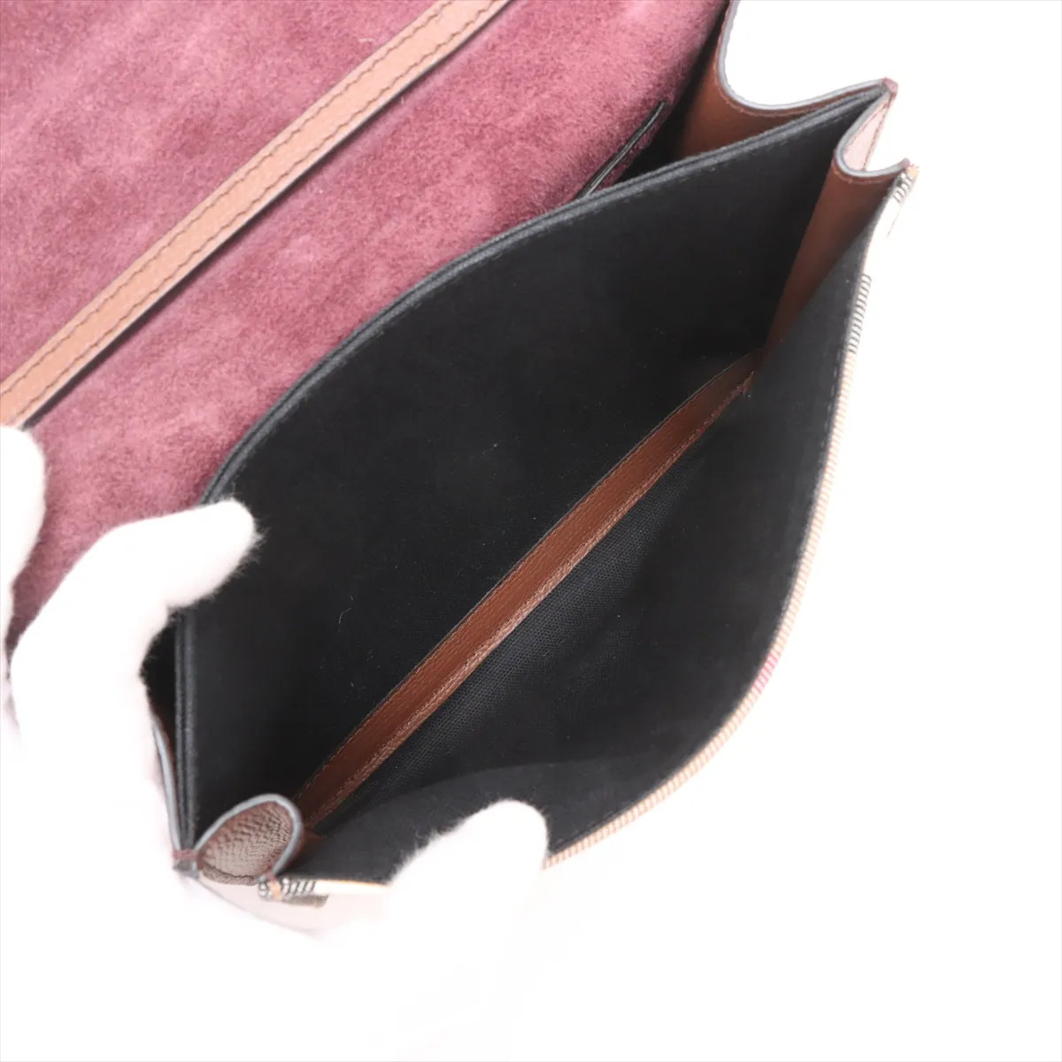 Burberry Nova Check canvas x leather Shoulder bag Brown thumbnail 7