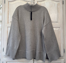NWT Tahari Taupe Brown Wide Sleeve Mock Neck Knit Pullover Sweater Size Large
