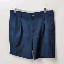 Adidas Golf Shorts Mens 36 Navy Blue Pleated Front Casual Athletic Outdoors Work
