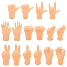 16 Pcs Mini Rubber Finger Puppets Tiny Finger Hands Realistic Display Props