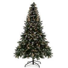 Christmas Tree 8ft Pre-Lit Blue Oscar Pine Cones Full Shape Artificial Xmas Tree