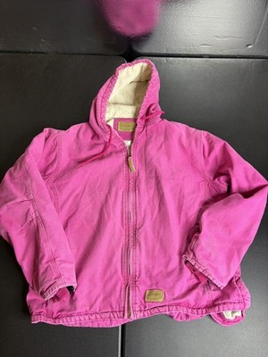 C.E. Schmidt Workwear Jacket Womens 2X Pink Hooded Sherpa Lined Canvas Warm