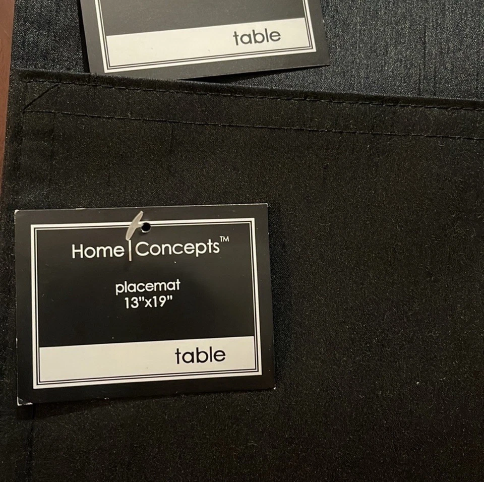 4~Black Rectangular Placemats 100%Polyester 13” x 19” - Image 2 of 4