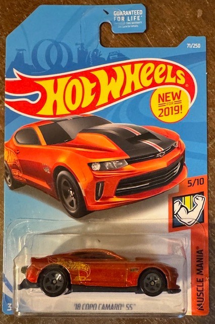 Hot Wheels 18 Copo Camaro SS 71/250 Orange 2019 1:64 Diecast Car NEW