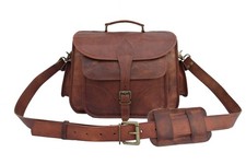DSLR SLR Camera Case Satchel Briefcase Handbags Vintage Leather Messenger Bag