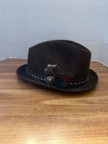 VTG Newport Pelana Fedora Hat Wool/Fur Felt Size 6 7/8