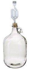 Fermentador de vino de vidrio de 1 galón #6 tapón de goma perforado y esclusa de aire de doble burbuja