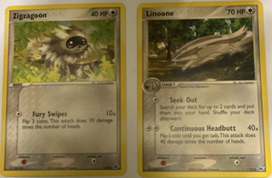 Pokémon TCG EX Ruby & Sapphire Zigzagoon 7/10 Linoone 3/10 2-Card Lot
