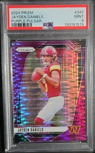 2024 Panini Prizm Jayden Daniels #347 Rookie Purple Pulsar RC PSA 9