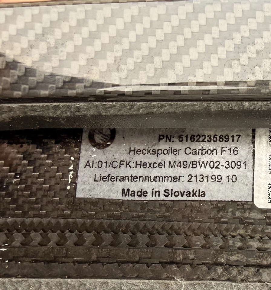 BMW X6 2015-2019 Rear Spoiler OEM P/N 51622356917 - Image 2 of 3