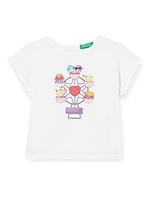 MäDchen T-Shirt United Colors of Benetton 3096G102W Kurzarm Bianco 101 82