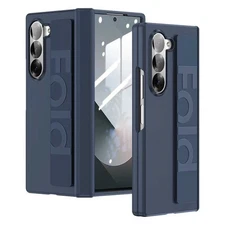 For Samsung Galaxy Z Fold 7 6 5 4 Shockproof PC Case Hand Strap Slim Back Cover