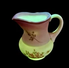 Fenton Burmese Glass Roses on Satin 4" Creamer / Pitcher Signed Hand Painted