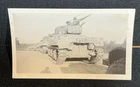 Vintage Snapshot Photo WW2 M4 Sherman Tank Convoy Soldiers Tanker Army