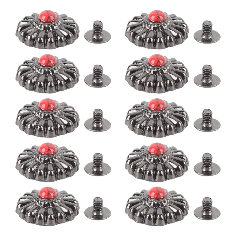 10 Sets Fabric Button And Screw 16.5mm Flower Gunmetal Buttons 4.5mm Crossed Sc - Image 3 of 4