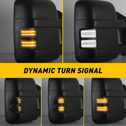 2*LED White/Amber Switchback Side Flowing Mirror Lights for 08-16 Ford F250 F350