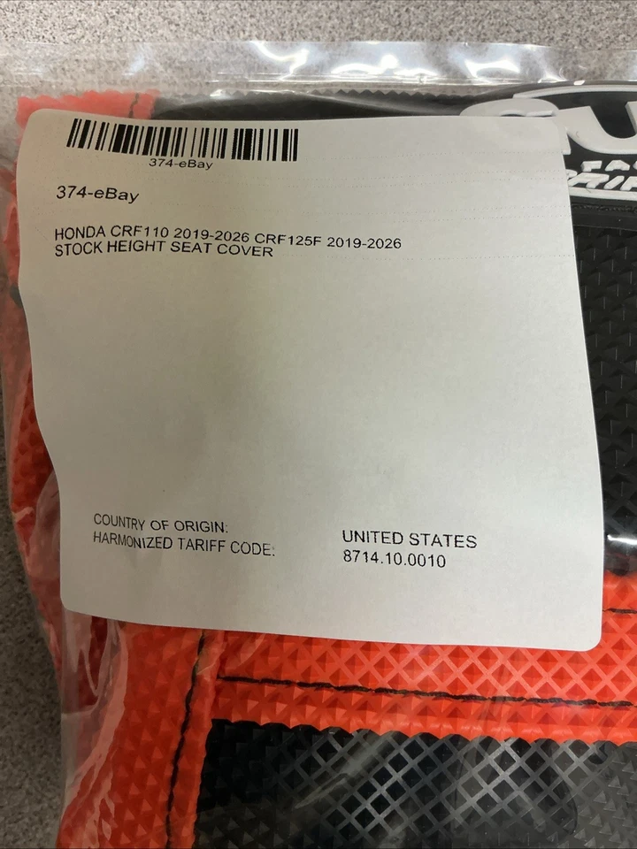 Cubierta de asiento altura stock Honda CRF110 2019-2026 (ver etiqueta para descripción) Foto 2 de 2