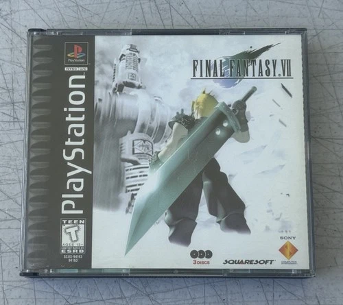 Final Fantasy VII PS1 (Black Label) - Complete w/ Manual - Tested & Working
