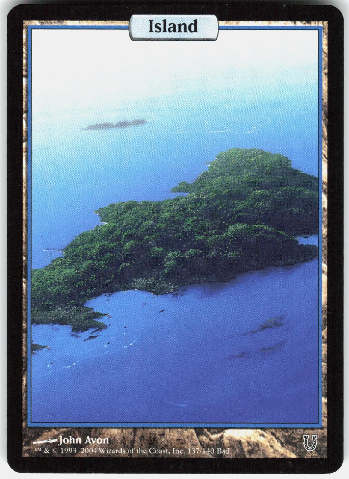 Island - Full Art 137 Land Unhinged Magic: The Gathering Lightly Played