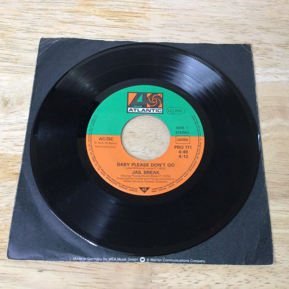 AC/DC “Baby Please Dont Go” 3 Song 7” EP 1976 EX VINYL 45 RPM PRO 171 IMPORT - Image 3 of 3