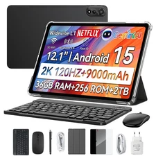 Blackview MEGA 2 Set Android 15 Tablets 12 Inch 2K 36GB+256GB 9000mAh NETFLIX