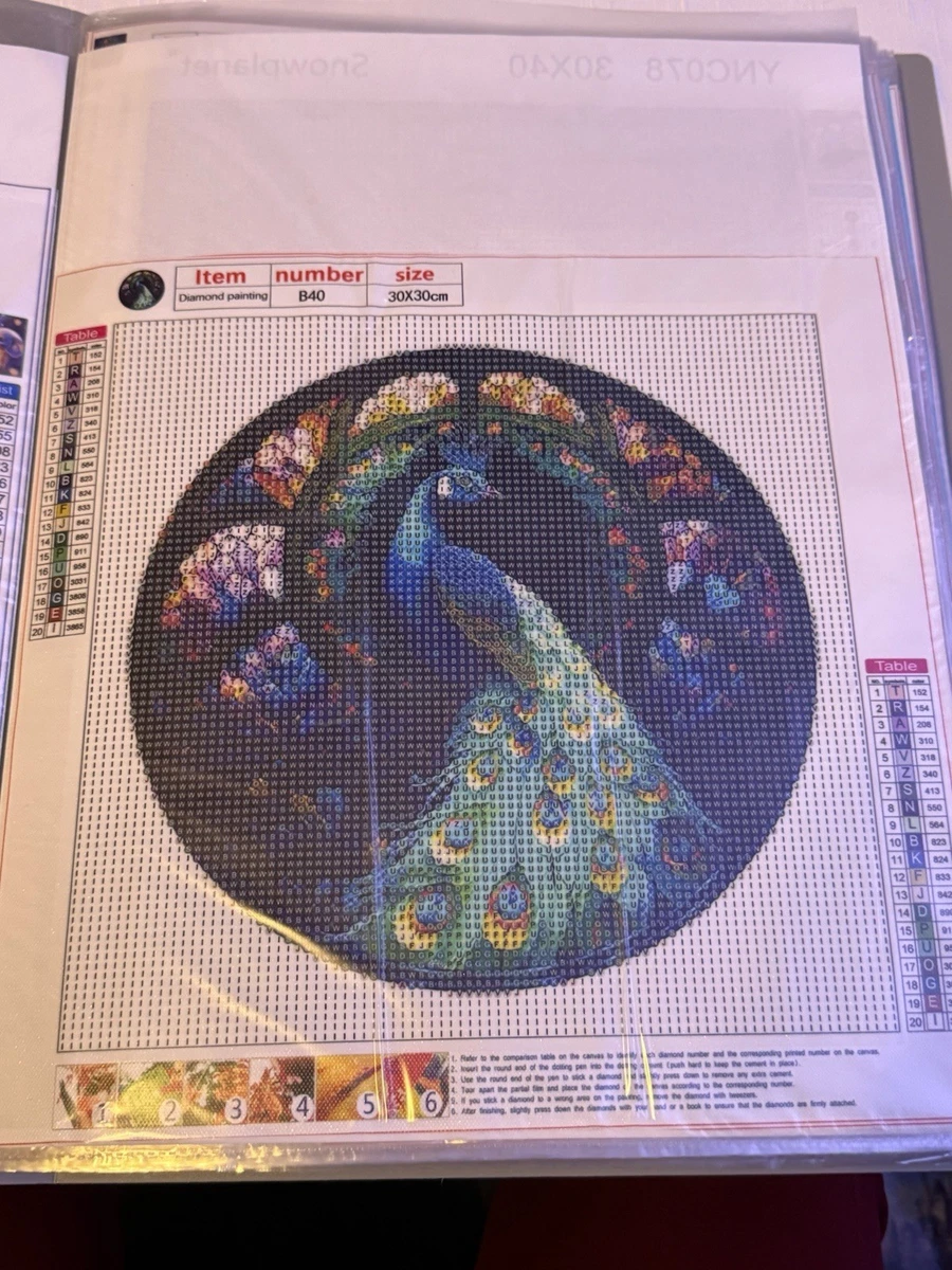 孔雀5d 采用钻石画十字绣工具包| eBay
