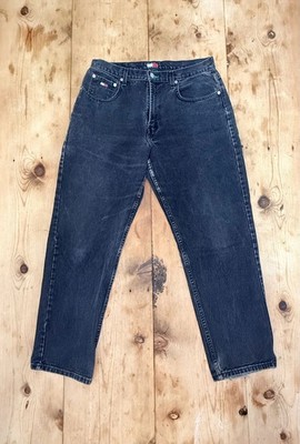 Tommy Hilfiger Jeans Size 36x30 Black Denim Relaxed Fit Vintage 90s Baggy