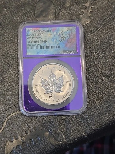 2015 Canada S $5 Maple Leaf GOAT PRIVY NGC REVERSE PF69